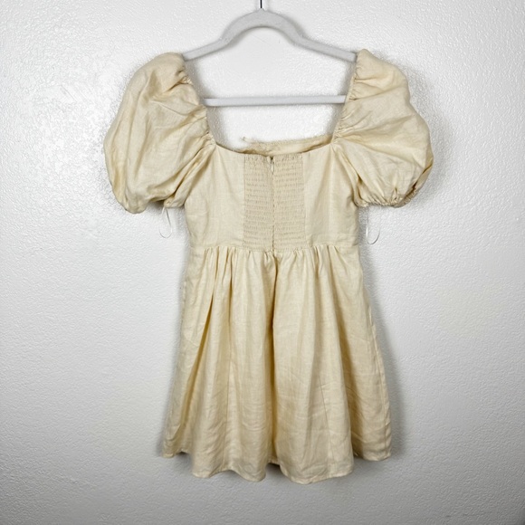 Reformation Malvina Fit & Flare Dress in Sugar 100% Linen Size 2 NWT - Picture 6 of 6